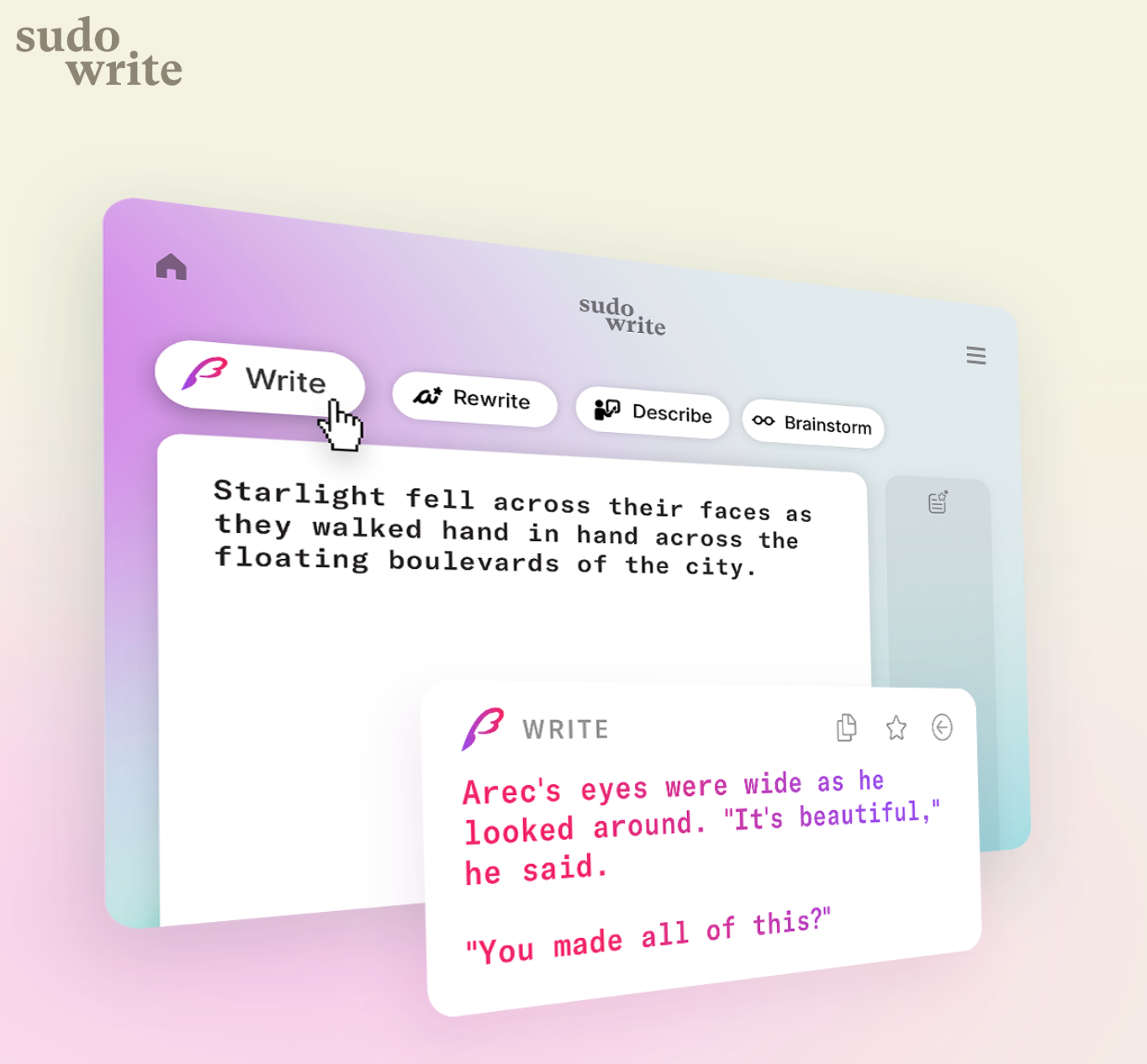 Writing with AI: Sudowrite